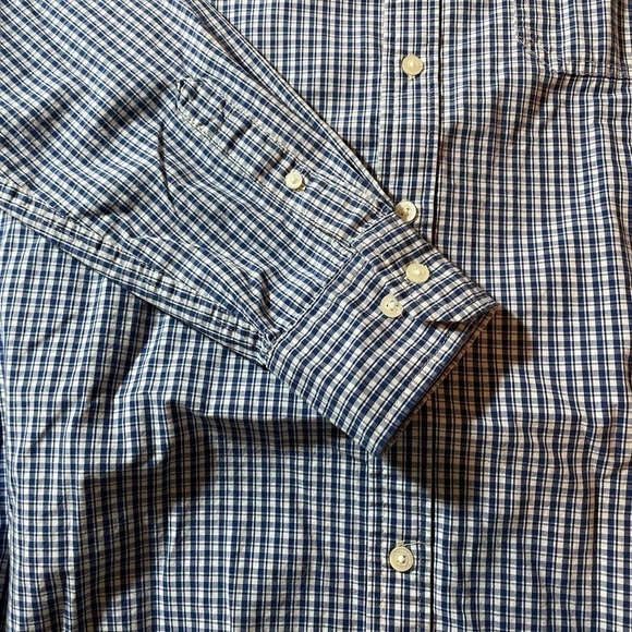 Timberland Long Sleeve Button Down Shirt Blue/White Gingham Check Size Medium - Picture 6 of 9